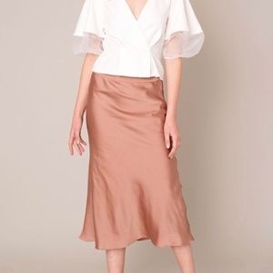 A-Line Pink Midi Skirt (Never worn)